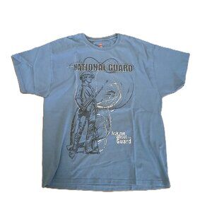 National Guard T-Shirt Men’s XL Blue Hanes Graphic Tee
